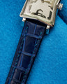 Bespoke Watch Strap in Tie Dye Blue Crocodile