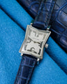 Bespoke Watch Strap in Tie Dye Blue Crocodile