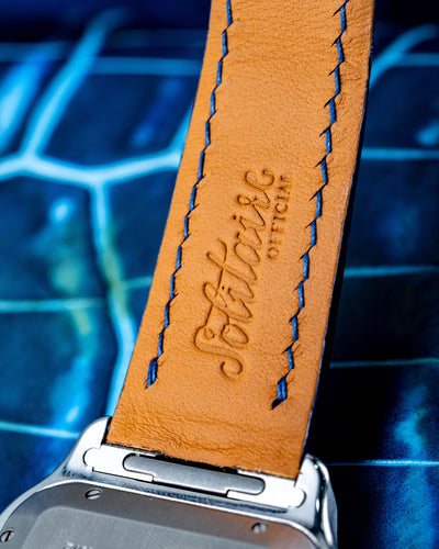 Bespoke Watch Strap in Navy Blue Crocodile