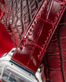 Bespoke Watch Strap in Blood Red Crocodile