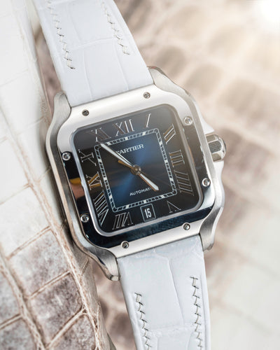 Bespoke Watch Strap in Snowy White Crocodile