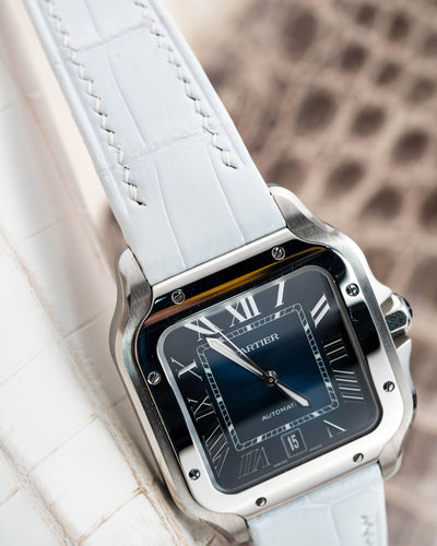 Bespoke Watch Strap in Snowy White Crocodile
