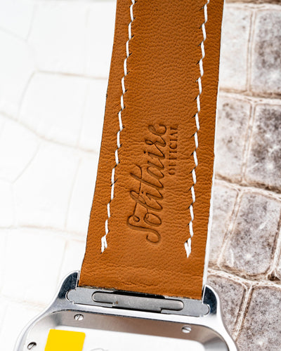 Bespoke Watch Strap in Snowy White Crocodile