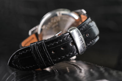 Bespoke Watch Strap in Black Crocodile