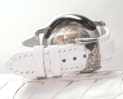 Bespoke Watch Strap in White Crocodile