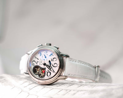 Bespoke Watch Strap in White Crocodile
