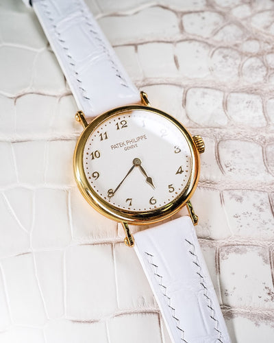 Bespoke Watch Strap in White Crocodile