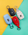 Bespoke Key Fob Cover in Baby Blue Nappa