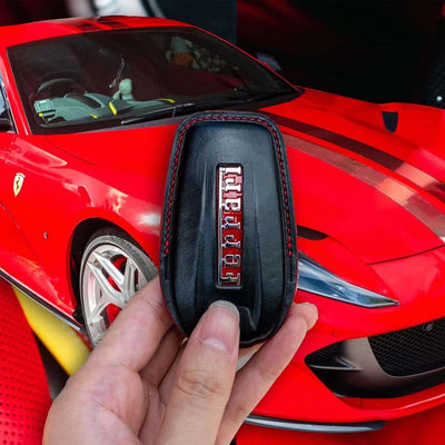 Bespoke Key Fob Covers in Black Crocodile & Black Nappa