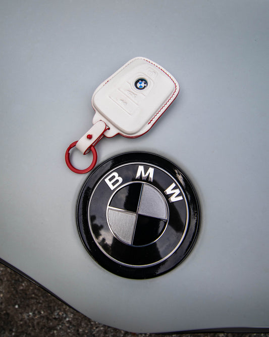 Bespoke Key Fob Cover in White Nappa