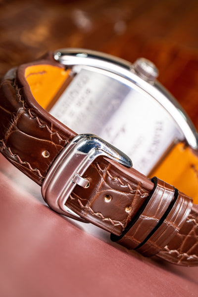 Bespoke Watch Strap in Chocolate Brown Crocodile