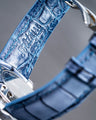 Bespoke Watch Strap In 2 Tone Grey Crocodile