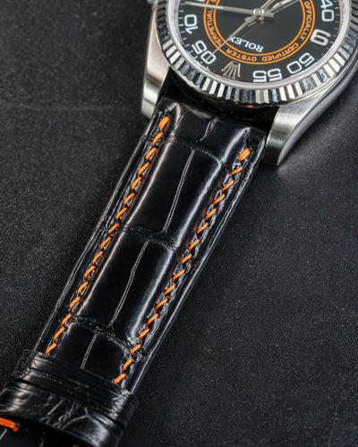 Bespoke Watch Strap in Jet Black Crocodile