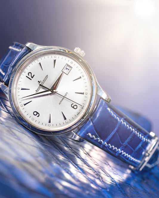 Bespoke Watch Strap In Tie Dye Blue Crocodile
