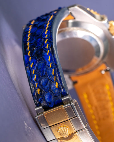 Bespoke Watch Strap in Electric Blue Python