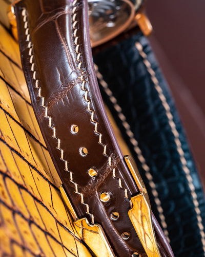 Bespoke Watch Strap in Chocolate Brown Crocodile