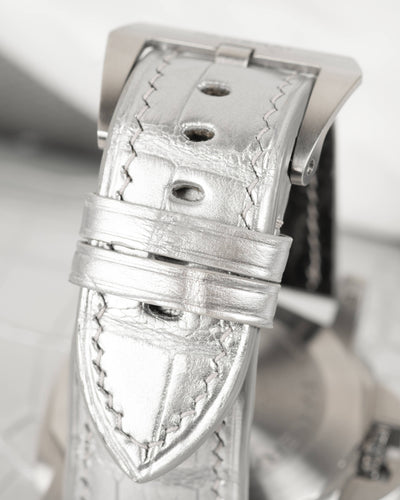 Bespoke Watch Strap in Metallic Silver Alligator