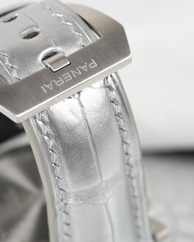 Bespoke Watch Strap in Metallic Silver Alligator