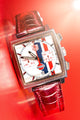 Bespoke Watch Strap in Flame Red Ombre Crocodile