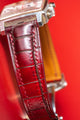 Bespoke Watch Strap in Flame Red Ombre Crocodile