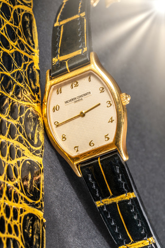 Bespoke Watch Strap in Gold Black Alligator