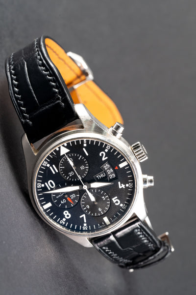 Bespoke Watch Strap in Black Crocodile