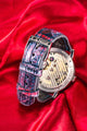 Bespoke Watch Strap in Multi Purple Galaxy Crocodile