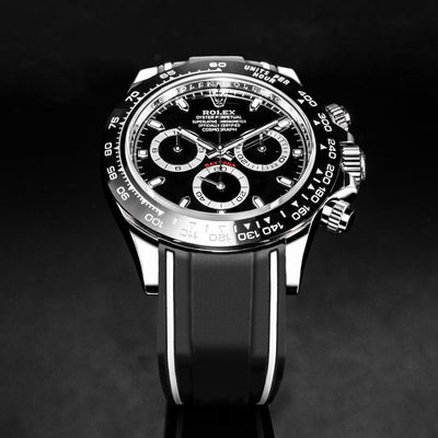 Solitaire Rubber straps in Zebra Black for Rolex Daytona Godzilla 116500LN