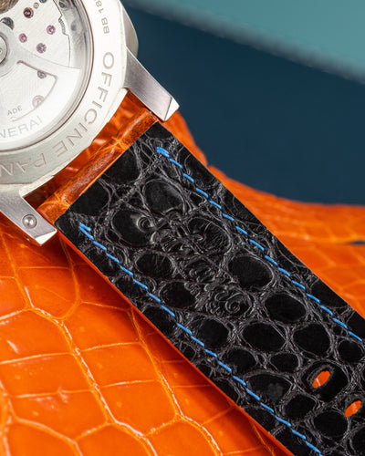 Bespoke Watch Strap in Orange Himalayan Crocodile