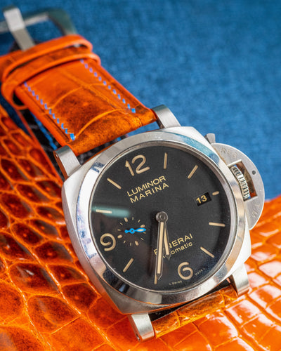 Bespoke Watch Strap in Orange Himalayan Crocodile