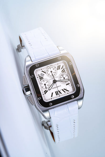 Bespoke Watch Strap in Snowy White Crocodile