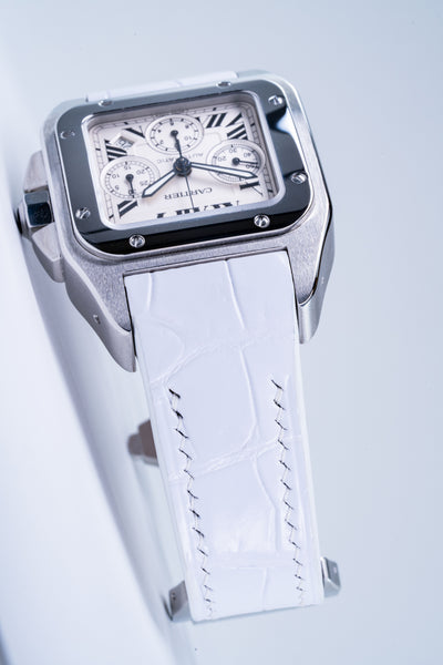 Bespoke Watch Strap in Snowy White Crocodile