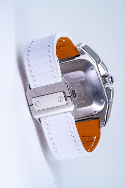 Bespoke Watch Strap in Snowy White Crocodile