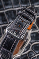 Bespoke Watch Strap in Black Silver Alligator