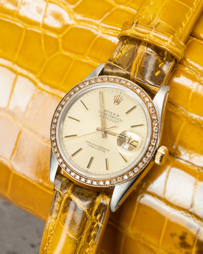 Bespoke Watch Strap in Yellow Himalayan Crocodile