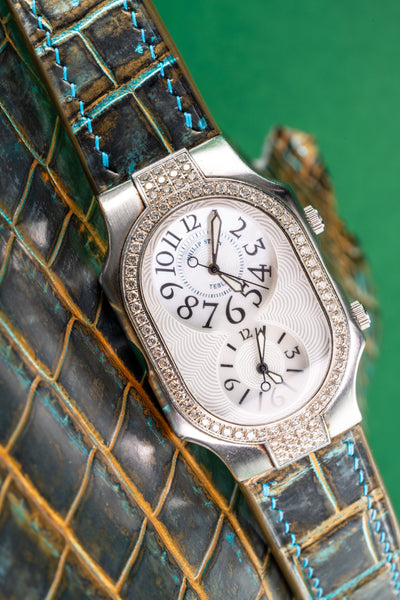 Bespoke Watch Strap in Gold Turquoise Crocodile