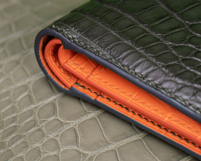 Bespoke Bifold Wallet in Juniper Green Alligator