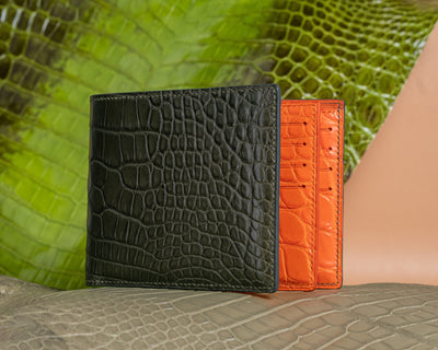 Bespoke Bifold Wallet in Juniper Green Alligator