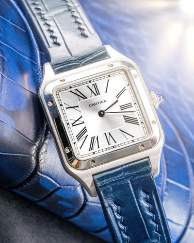 Bespoke Watch Strap in Peacock Blue Crocodile