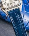Bespoke Watch Strap in Peacock Blue Crocodile