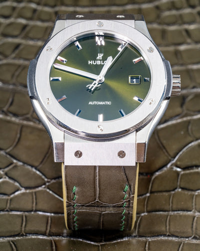 Bespoke Watch Strap in Juniper Green Alligator