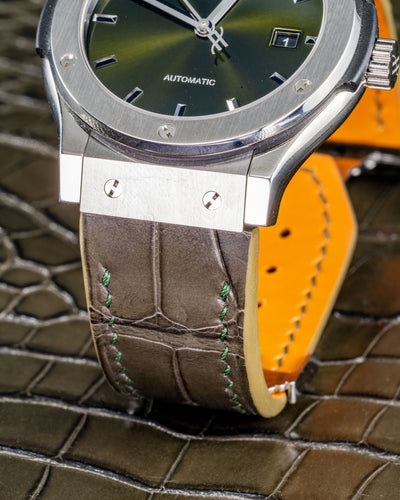 Bespoke Watch Strap in Juniper Green Alligator