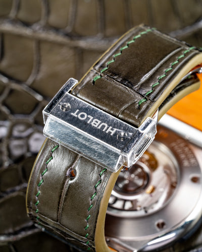 Bespoke Watch Strap in Juniper Green Alligator