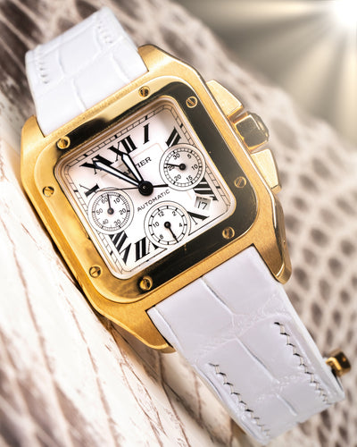 Bespoke Watch Strap in Snowy White Crocodile
