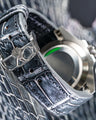 Bespoke Watch Strap in Black Silver Alligator