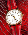 Bespoke Watch Strap in Flame Red Ombre Crocodile
