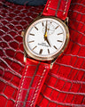 Bespoke Watch Strap in Flame Red Ombre Crocodile