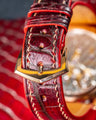Bespoke Watch Strap in Flame Red Ombre Crocodile