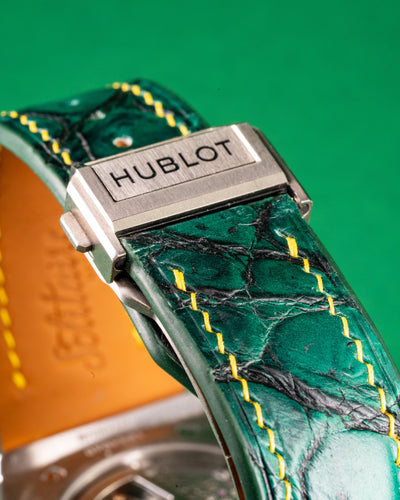 Bespoke Watch Strap in Ombre Green Crocodile