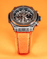 Bespoke Watch Strap in Volcanic Orange Alligator